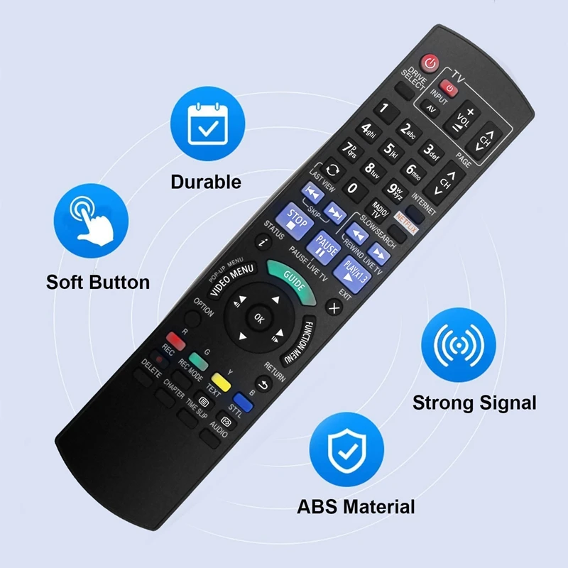Vervang N2qayb001043 Afstandsbediening Voor Panasonic Blu-Ray-Speler DMR-PWT550 Dmrpwt550 Duurzaam Eenvoudig Te Installeren Eenvoudig Te Gebruiken