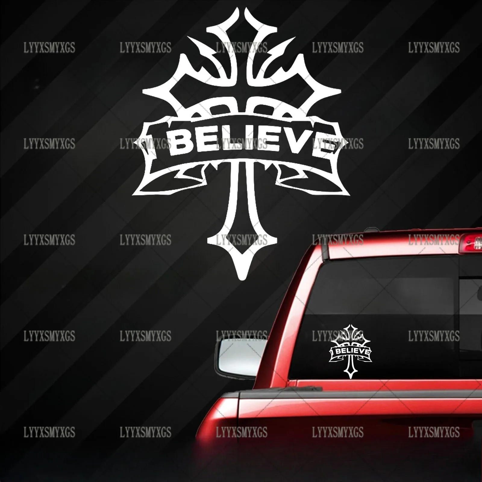

Self-Adhesive Custom Christian Faith I Believe Car Stickers Waterproof Sunscreen Vinyl Decal PVC Wholesale Car Decoration
