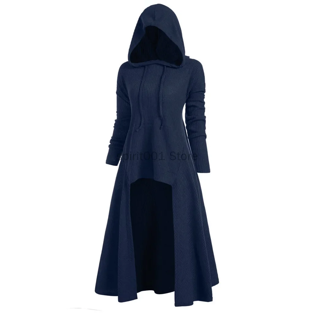 Cosplay bruxa túnica com capuz robe manto cavaleiro gótico feminino halloween feriado noite vestir-se festa fantasia vestido baile de máscaras