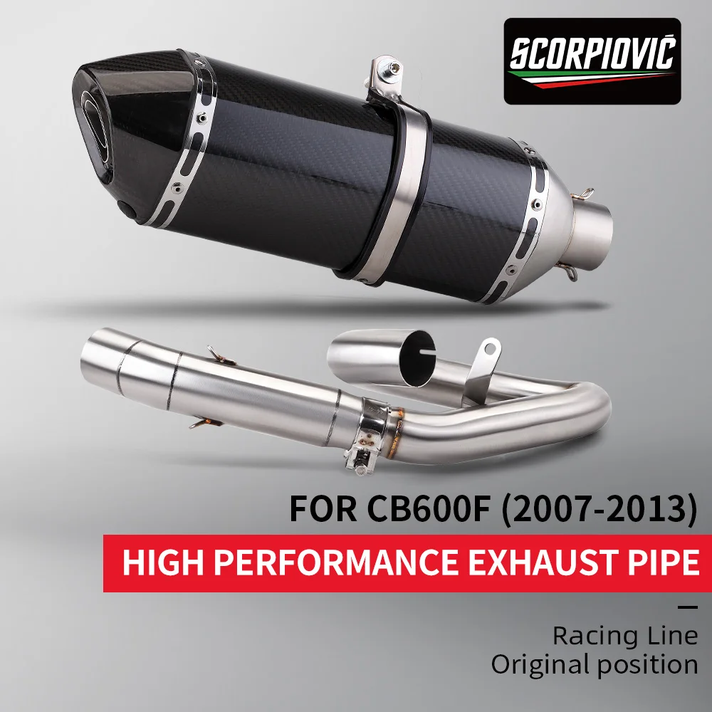 FOR (2007-2013 model year) CB600F CB600 stainless steel midsection exhaust suitable for motorcycle CB-600 exhaust system complet