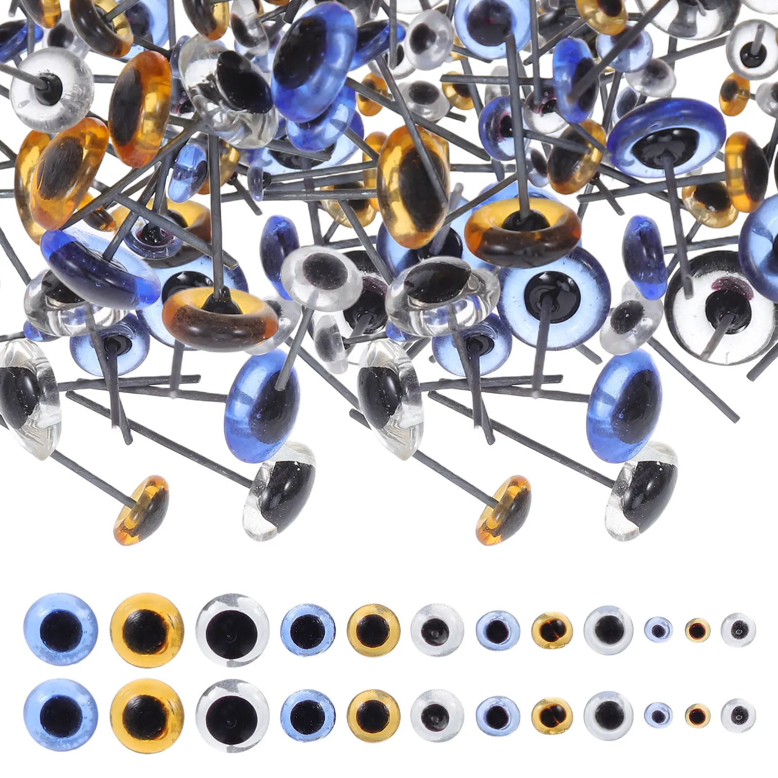 120Pcs Tiny Glass Craft Eyes Miniature Round Realistic Needle Felting Handmade Sewing Supplies for Small Fabric Eye