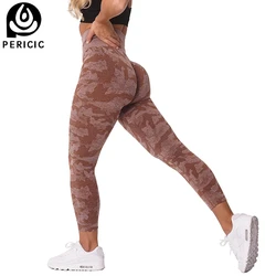 Camo bezszwowe legginsy jogi kobiety sportowe ćwiczenia Fitness Butt Lift Booty sportowe spodnie wysokiej talii rajstopy na siłownię trening Activewear