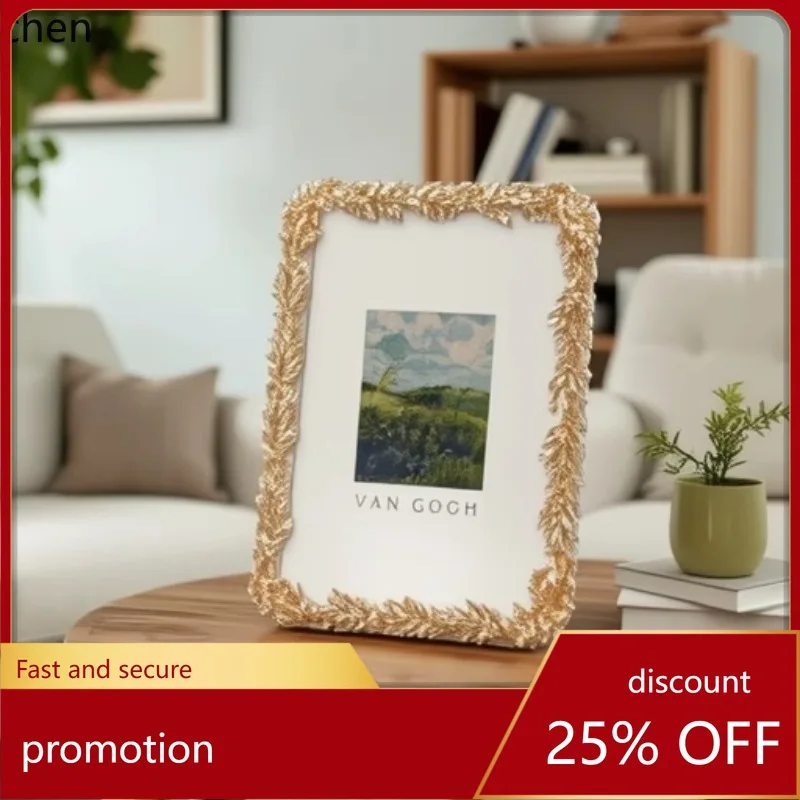 

Hxl light gold metal photo frame soft decoration table decoration