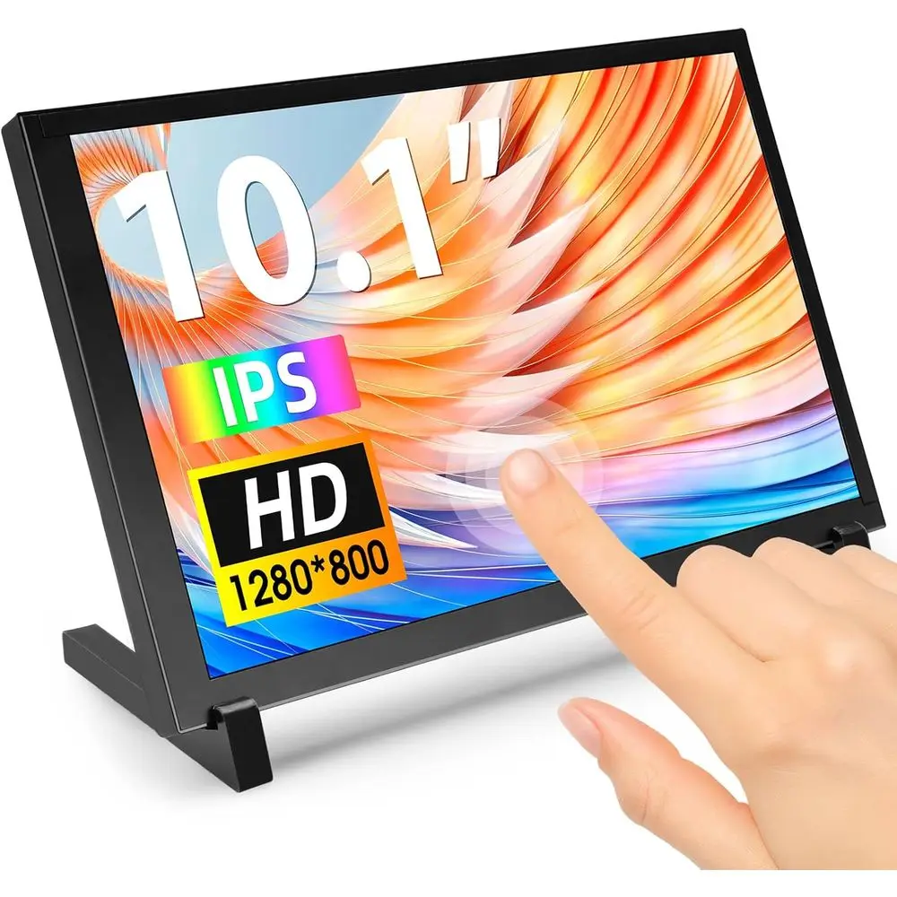 

10.1 HD IPS Touchscreen Monitor, 1280x800 Resolution, Compatible with Raspberry Pi and Various PCs