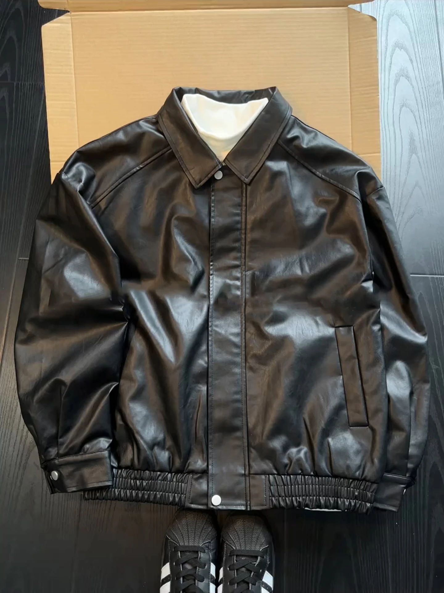 

Мужская куртка из искусственной кожи Bla American Sli: осенняя модная куртка-бомбер в стиле High Street, мотоциклетная, бейсбольная, в стиле униформы