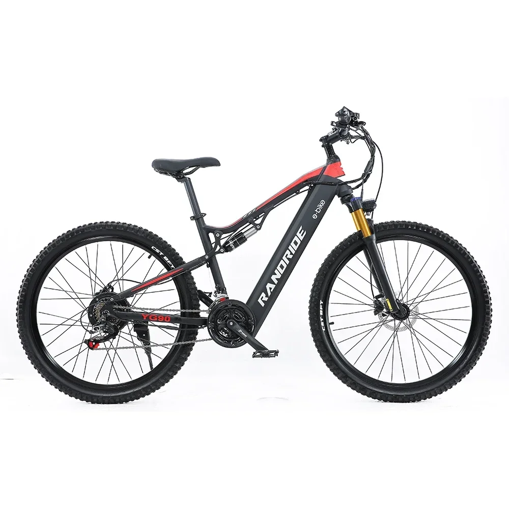 Aluminum Alloy Full Suspension Electric Bicycle, MTB Ebike, Randride, 1000W, YG90, 48V, 17Ah Battery, New