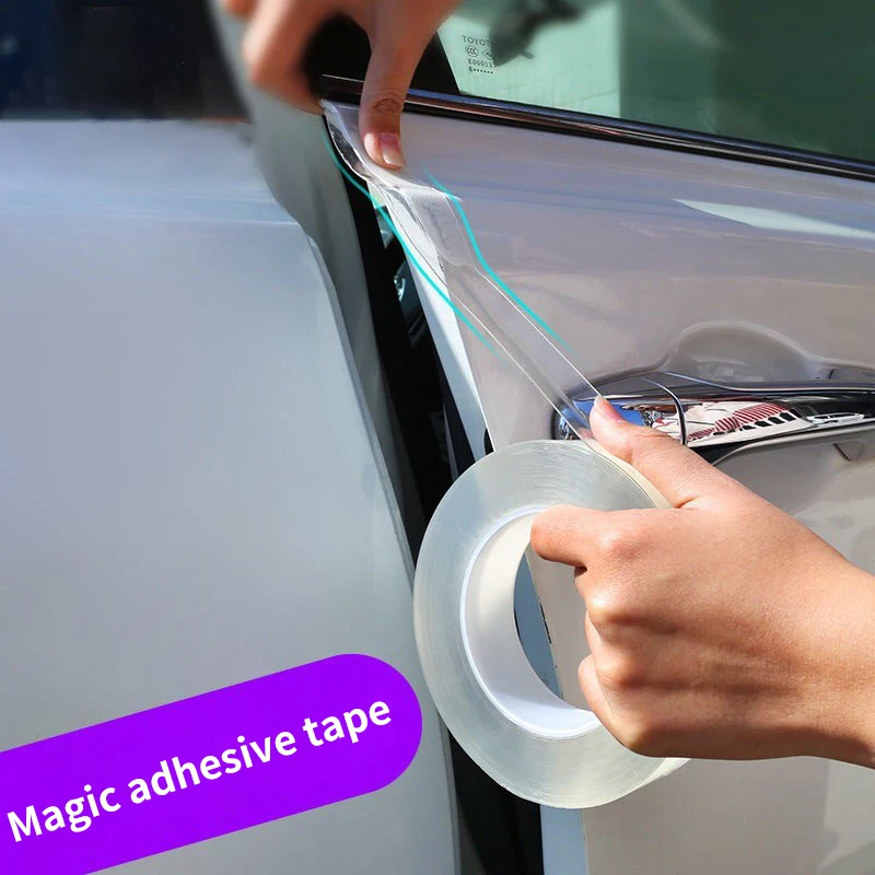 ★▲Car Door Edge Transparent Protective Film Anti Scratch Nano Tape Auto Trunk Sill Scuff Door Edge Protector Film Stickers