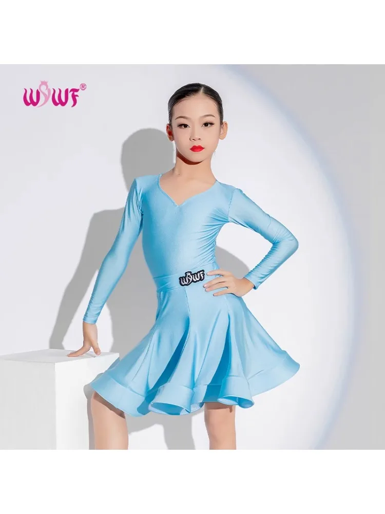 Latin dance uniform for girls competition, 2024 new performance regulations, children's professional performance set