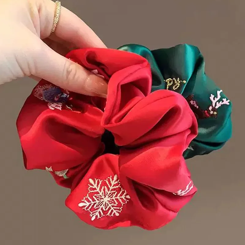 

Эластичная повязка для волос с элементами рождественской елки в виде лося, повязки на голову, держатель для хвоста, зимняя мода для женщин, праздничные аксессуары для волос