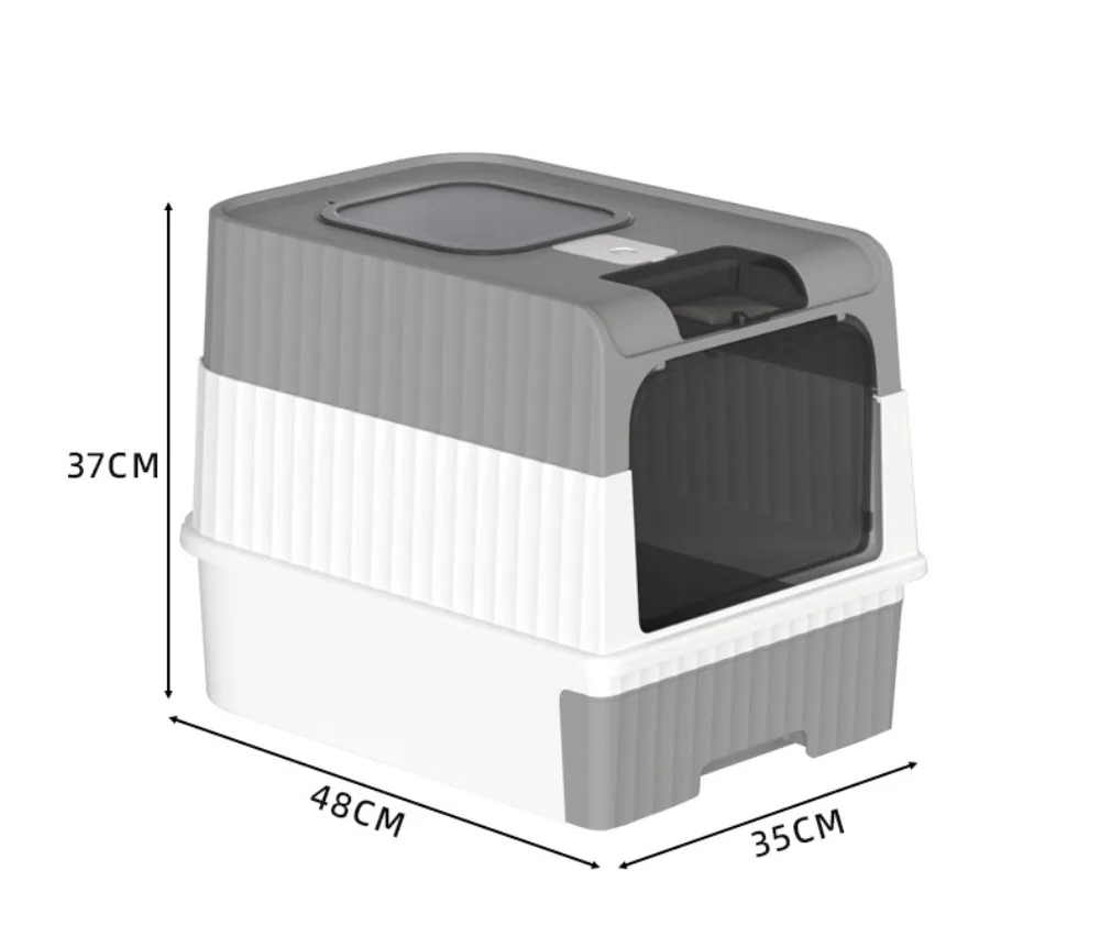 Cat Litter Box with Lid, Extra Large, UV Sterilization and Deodorization, Drawer Type, Easy to Scoop, Low Tracking