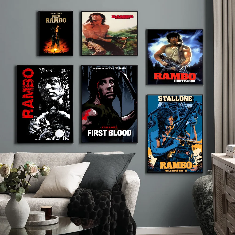 Movie Rambo First Blood Good Quality Prints And Posters Vintage Room Bar Cafe Decor Home Decor