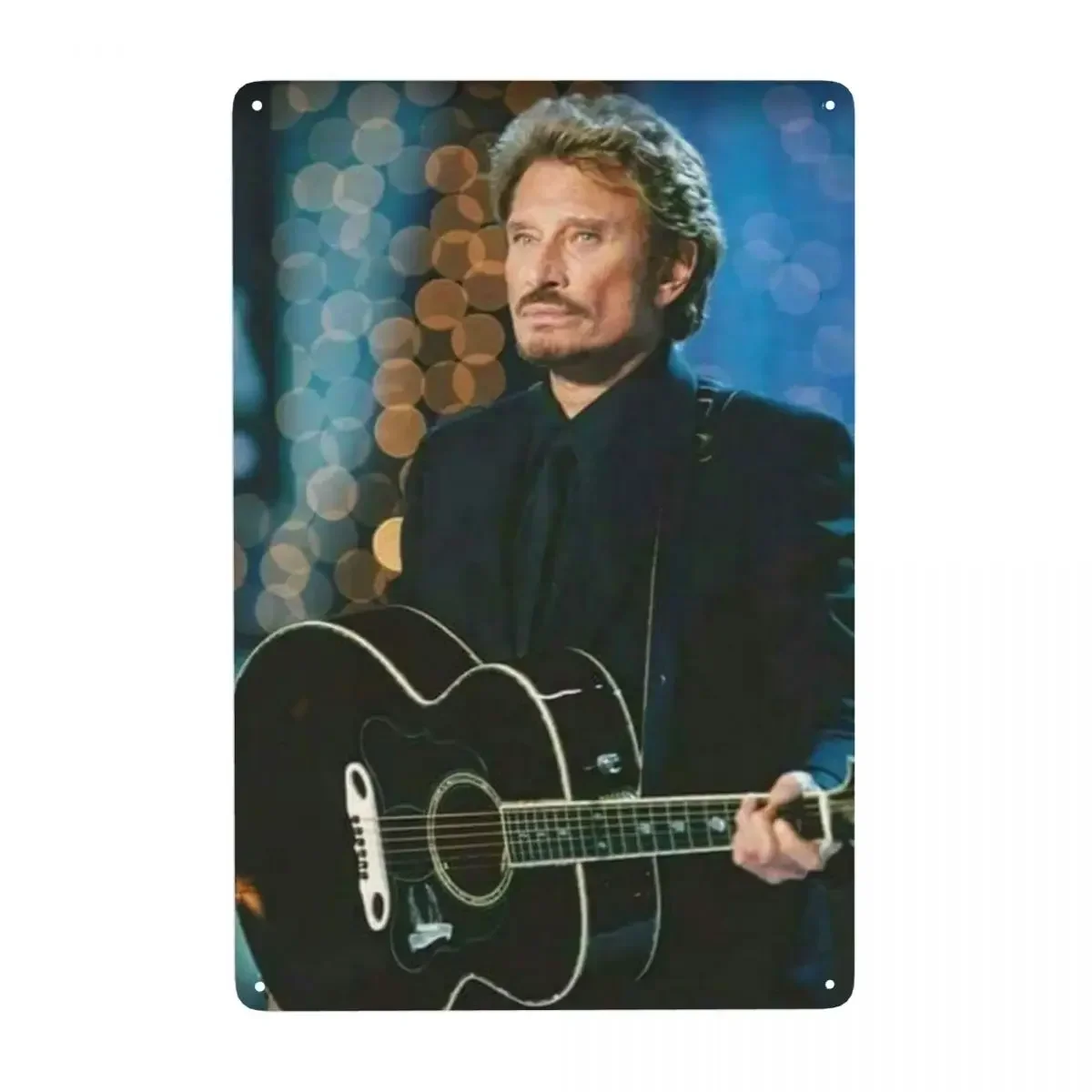 Motorcycle Johnny Hallyday Sign Retro French Rock Singer Metal Plaques for Club Cafe Restaurant Man Cave Bar Wall Decor
