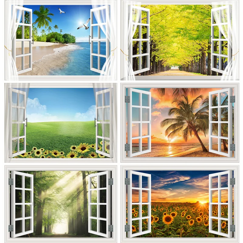 

Outside The Window Natural Scenery Photography Background Indoor Decorations Photo Backdrops Studio Props 22523 CHFJ-01