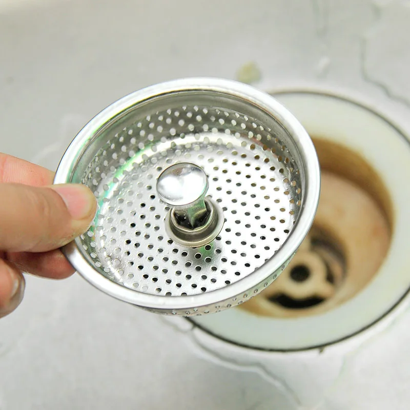 Stainless Kitchen Sink Strainer Drain Plug Hair Catcher Sink Stopper Water Filtration Hole Cover Kitchen Drainage Accessories