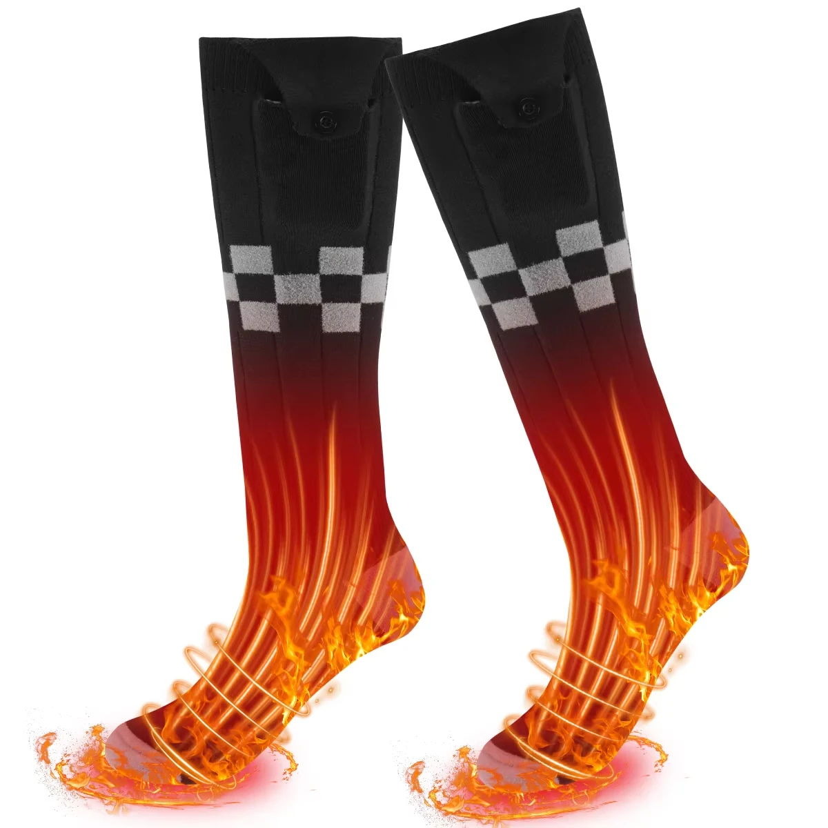 

Winter Thermal Electric Heating Thick Stockings Heated Socks APP Remote Control 5000mAh Outdoor Electric Heated Skiing Sock