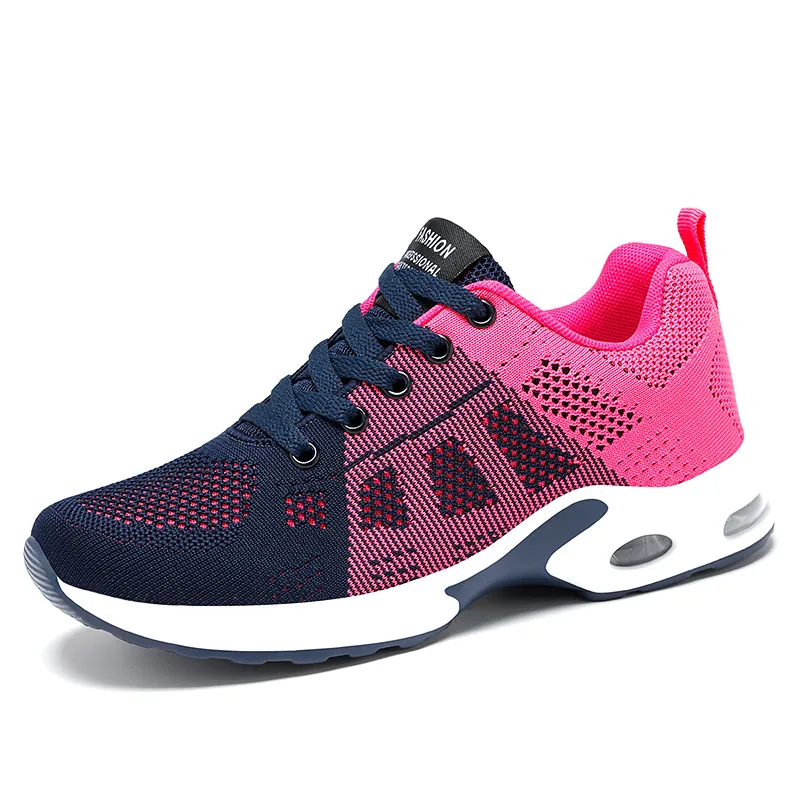 Woman\'s  Summer Air Cushion Sneakers Lace-up Casual Shoe for Women Platform Mesh Breathable Light Running Shoes Zapatos De Mujer