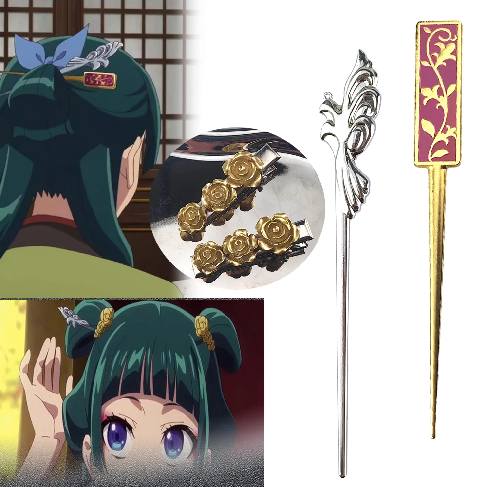 Épingles à cheveux Maomao, 4 styles, Anime, journaux d'apothicaire, accessoires de Cosplay, pinces à oreilles, couvre-chef pour femmes et filles, cadeau d'halloween et de noël