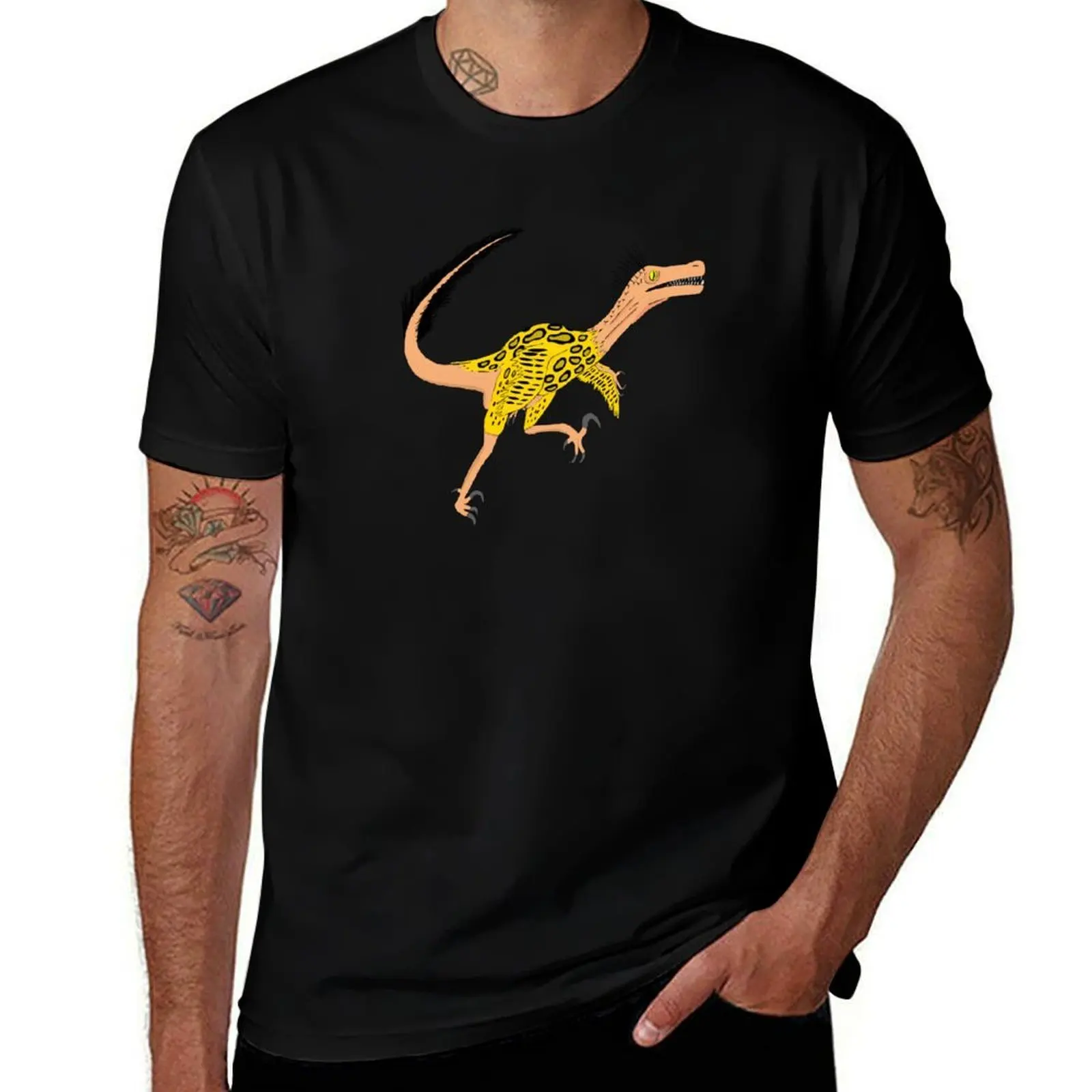 Velociraptor Running T-Shirt cotton t shirt man T-Shirt