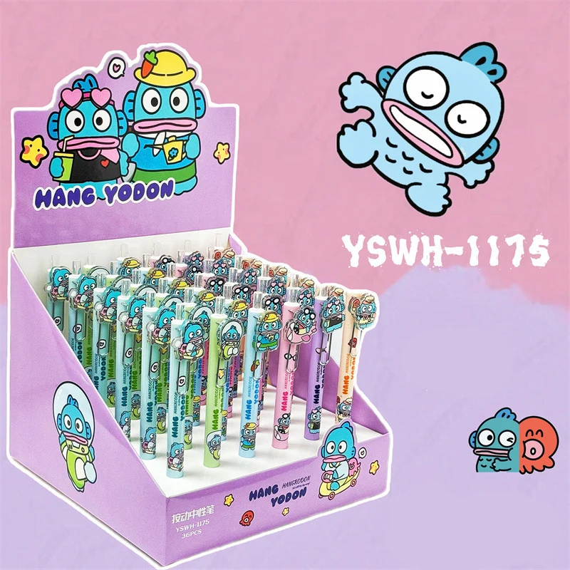 6/36pcs Sanrio Cartoon Gel Pen Hangyodon Student Writing Pen Office Signature Neutral Pen School Supplies Stationery Wholesale