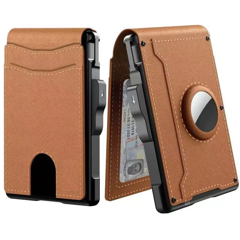 Metal Automatic Pop Up Card Wallet Men Anti Magnetic Anti Theft Credit Card Business Card Holder