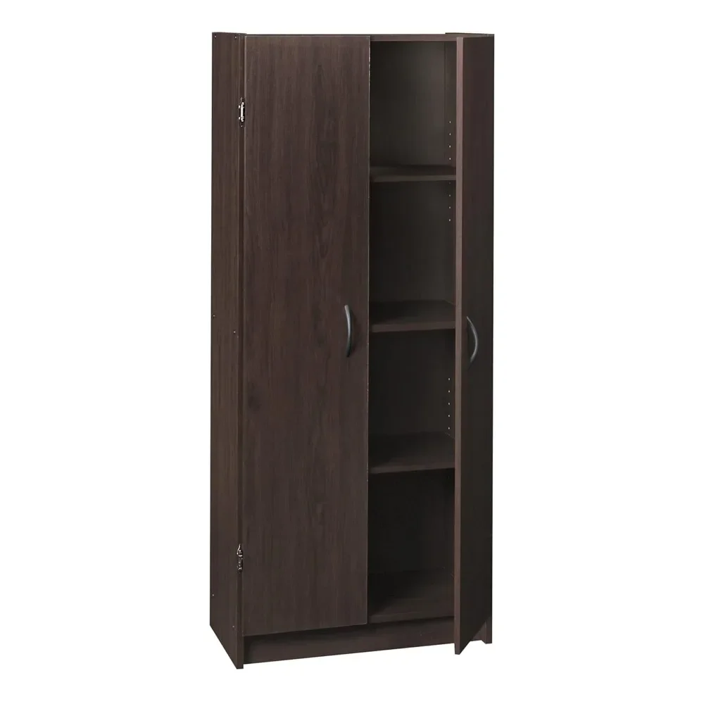 

Pantry Cabinet Cupboard With 2 Doors, Adjustable Shelves Standing, Storage For Kitchen, Laundry|