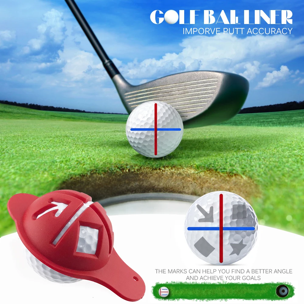 2025 4 In 1 Cross Shape Golf Ball Liner Marker Template Marker Pen Golf Putting Positioning Aids  Tools 4 Color Golf Accessories