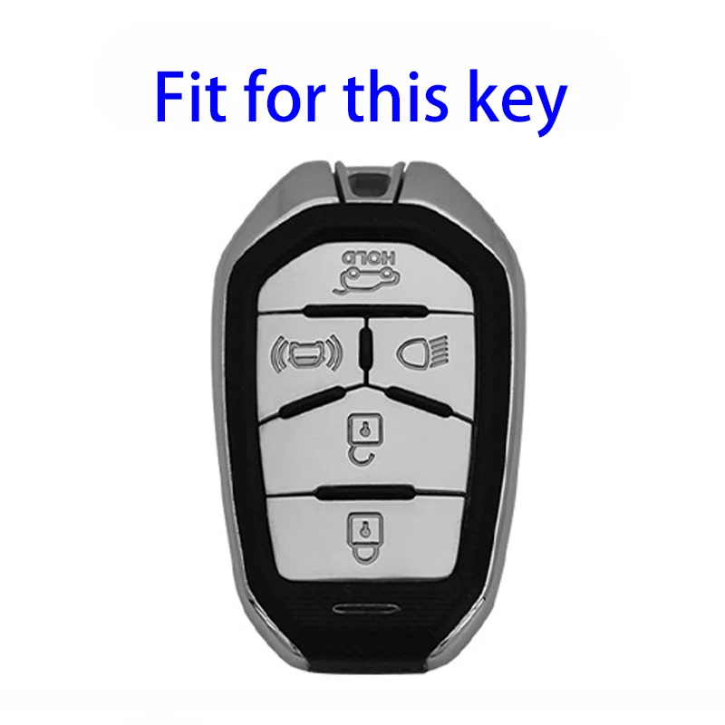 5 Buttons For SsangYong Rexton Y400 Y450 2021 2022 Car Key Cases Smart Remote Control Fobs Protector Cover Keychian Bag