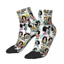 Pattern Mafalda Cheerful Bright Intelligent Girl Ankle Socks Male Mens Women Summer Stockings Hip Hop