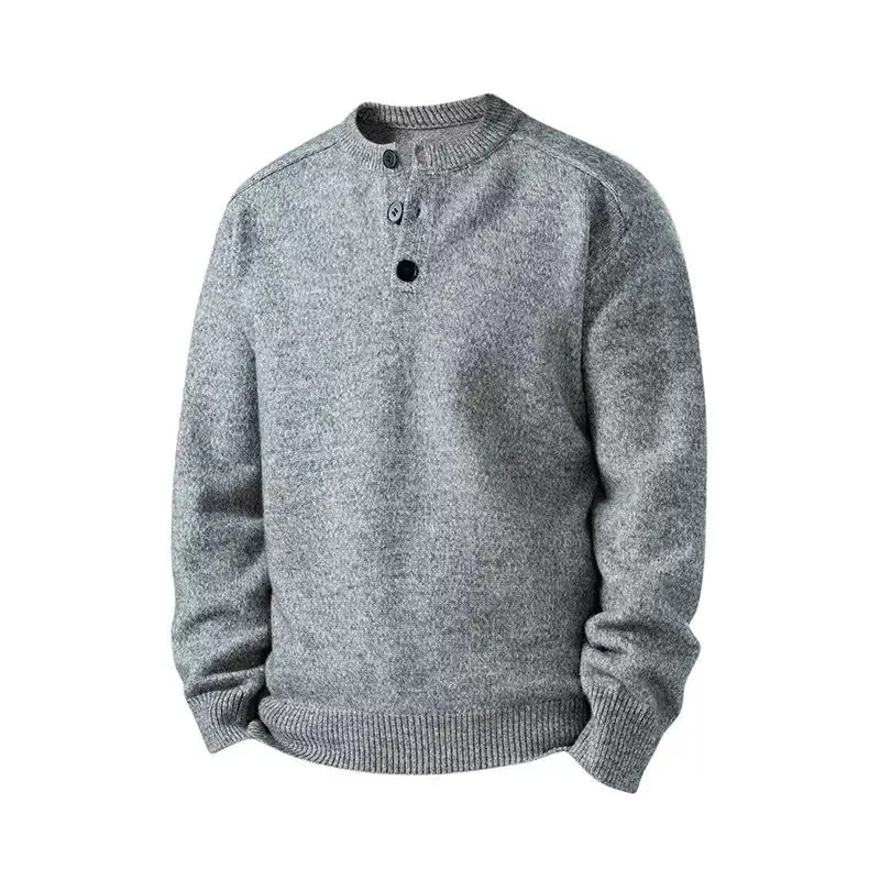 

Мужской облегающий вязаный свитер с круглым вырезом, модный, новый, осенне-зимний, базовый, с застежкой-молнией, повседневный стиль