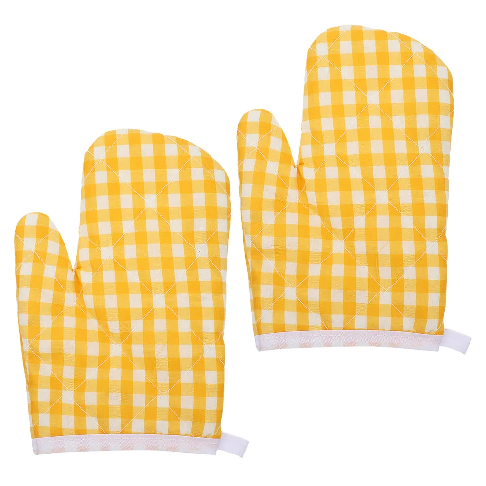 2 Pcs Oven Mitts Heat Resistant Glove Baking Mittens Micro-wave Microwave Thickened Polyester for Cooking