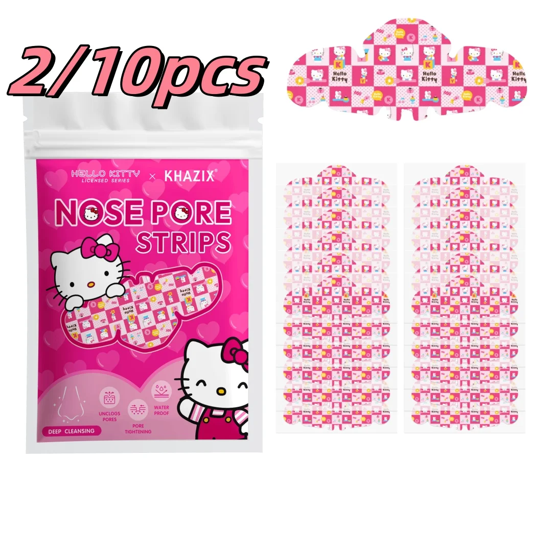 2/10pcs Hello Kitty Nose Pore Strips 10PCS Cute Cartoon Design Nose Stickers Kawaii Beauty Care Gift for Women