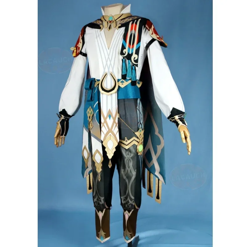 Perruque de Jeu de Dessin Animé Genshin Impact pour Homme, Magnifique, Bel Uniforme de Cosplay, Costume de ixd'Halloween