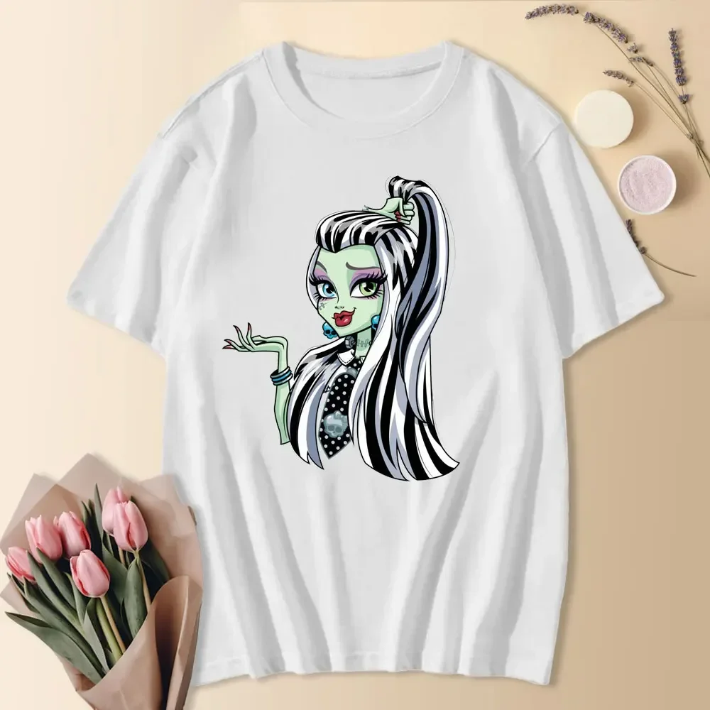 Classic Print Reveal The Secret Monster High T-shirt Summer Essential T Ees Women Vintage Streetwear Unisex Loose Cotton Tops