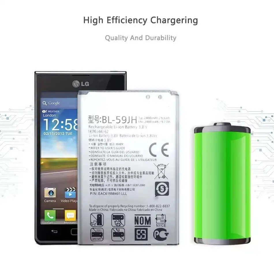 BL-59JH BL-52UH BL-41ZH BL-44JH BL-44JN LGIP-400N LGIP-430N LGIP-531A LGIP-550N batería para LG Optimus L7 II P715 F5 F3 P703 F6