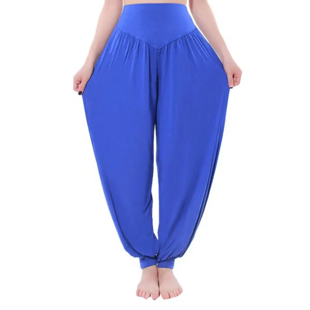 Women Cropped Pants Yoga Pants for Women with Wide Elastic Waistband Wide Leg Bloomers for Dance Performance Summer