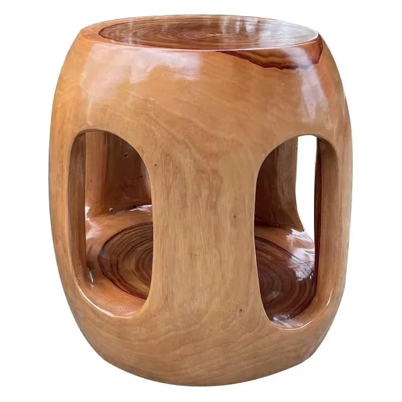 Modern Camphor Wood Stool Solid Wooden Bar Stool Coffee Table Dresser Bedroom Shoe Changing Bench Original Guzheng Style