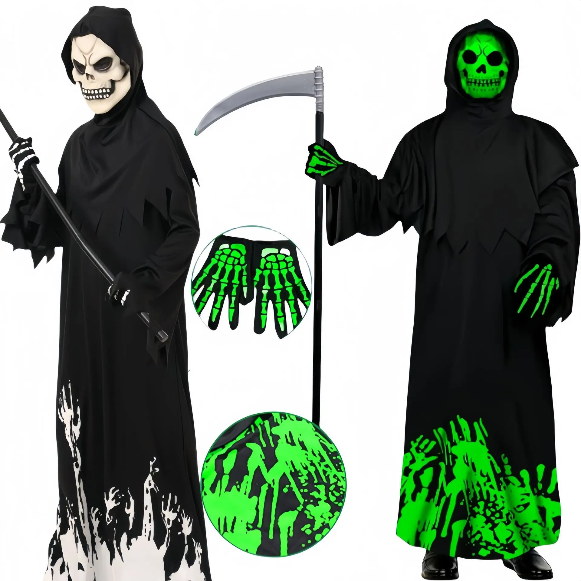 Children's Acting Costume Halloween Black Costume Cosplay Luminous Game Theme