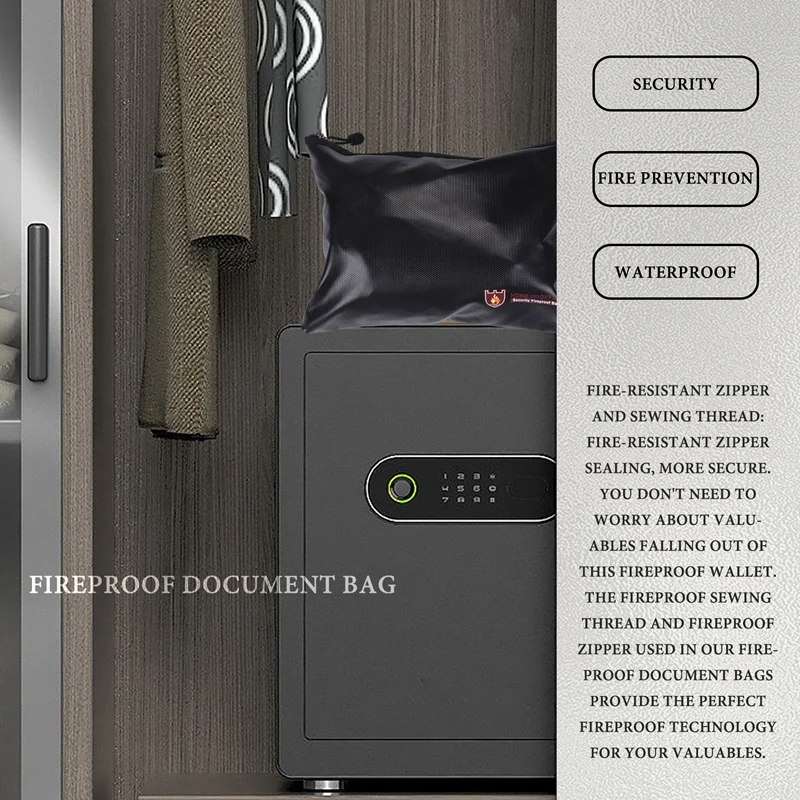 Fireproof Document Bag,Waterproof And Fireproof Document Bags,Fireproof Money Bag For A4 Document Holder