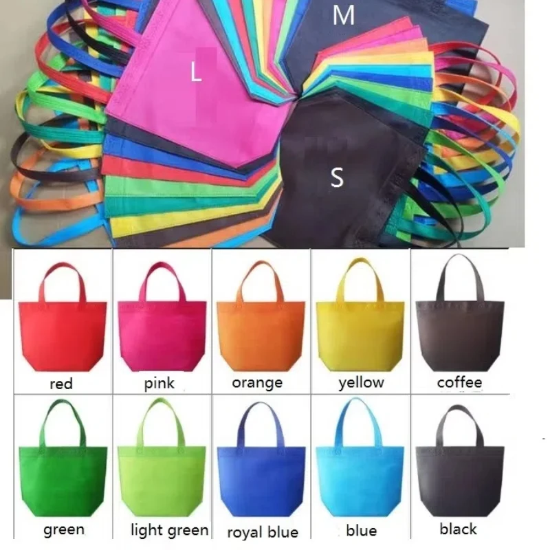 

S/M/большая красочная нетканая подарочная сумка ярких цветов, портативная сумка для одежды, сумка для одежды, сумка для покупок с ручкой