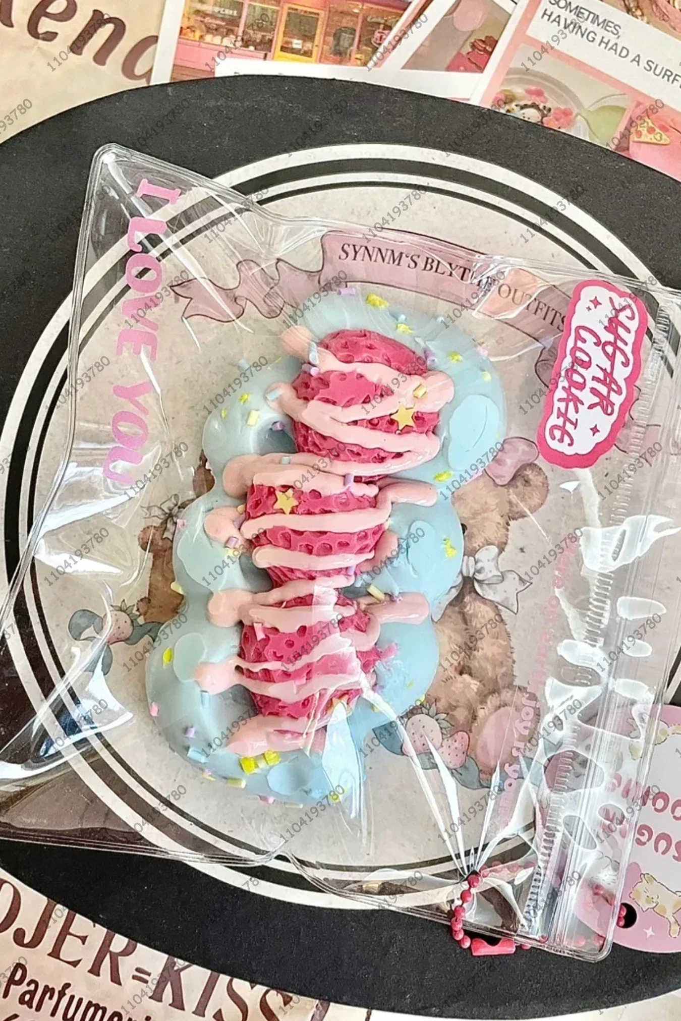 Blue Strawberry Cream Stick Taba Squishy Silikon Erdbeercreme Bar Squeeze Toy Mochi Toy Anti Stress Stress Release Geschenkspielzeug