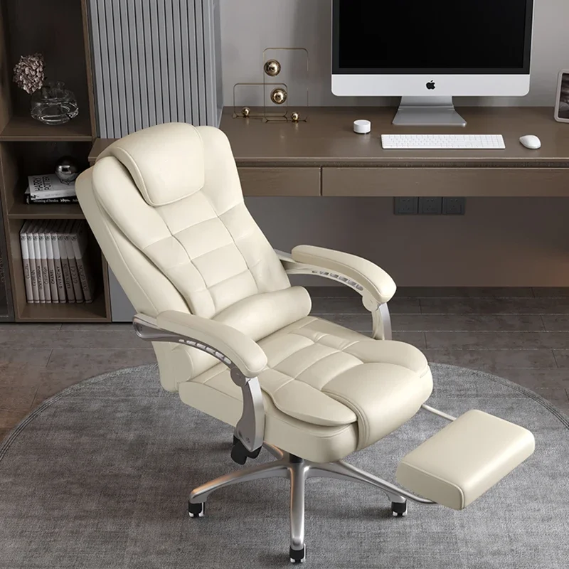 Back Executive Office Chair Fancy Luxury Adjustable Floor Swivel Office Chair Study White Cadeira Para Escritorio Furniture