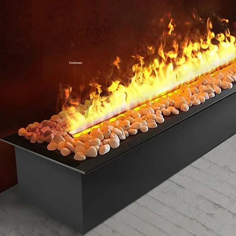 مدفأة مدمجة رفيعة للغاية حامل تلفاز منزلي مرطب مقلد لهب المواقد الديكور لغرفة المعيشة f