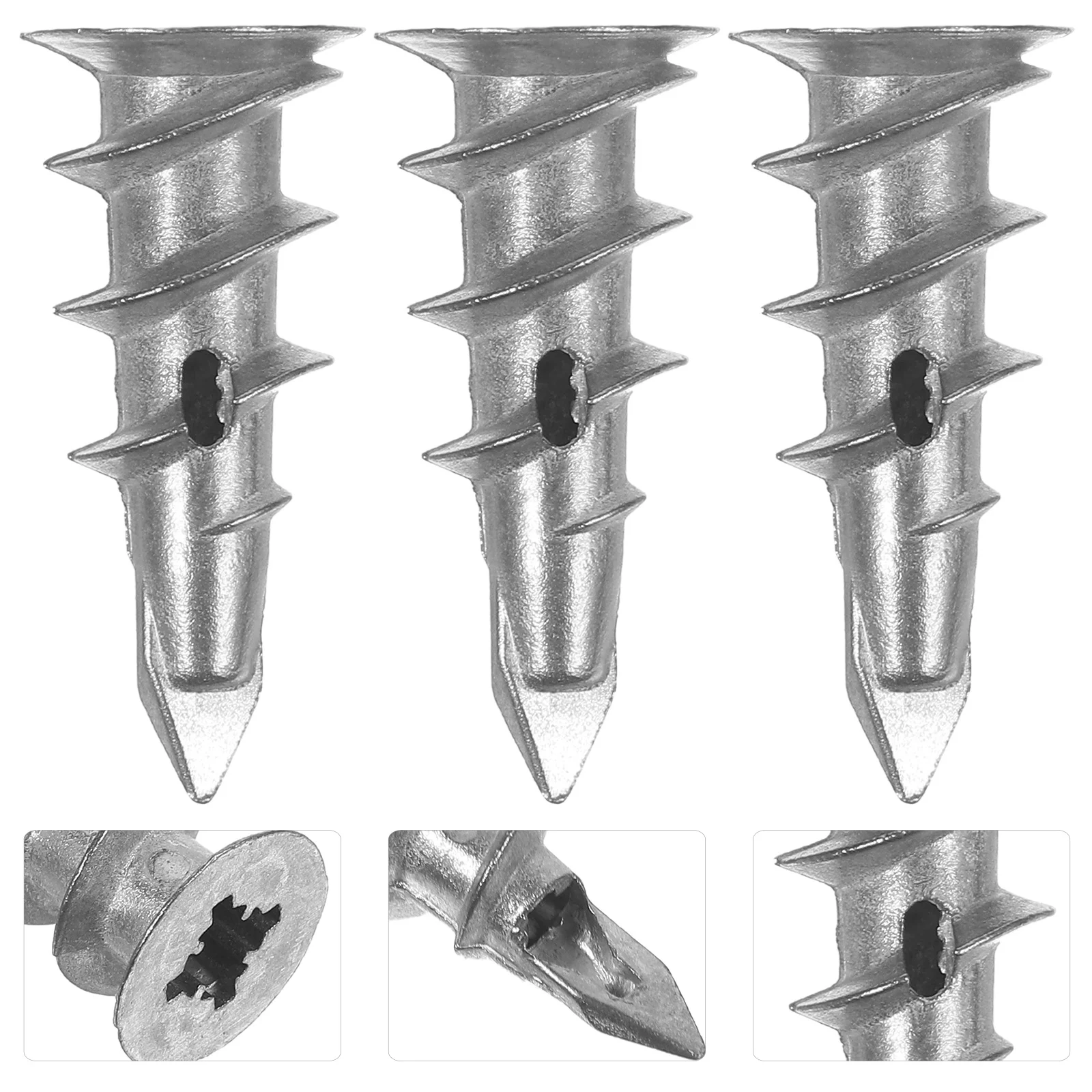 

100Pcs Heavy Duty Drywall Anchors Zinc Alloy Wall Fixing Strong Bearing Capacity for Picture Frames Shelves Bathroom Kitchen