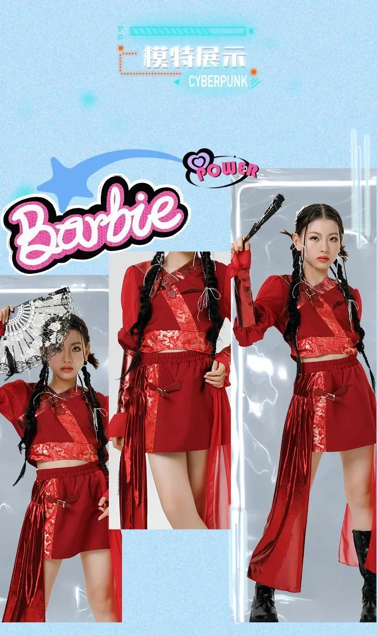 Neues 2026 Chinesisches Jazz-Tanzkostüm, Kinder-Modell-Laufsteg-Show, Mädchen-Klassisches Tanz-Performance-Kostümset – Detail 2