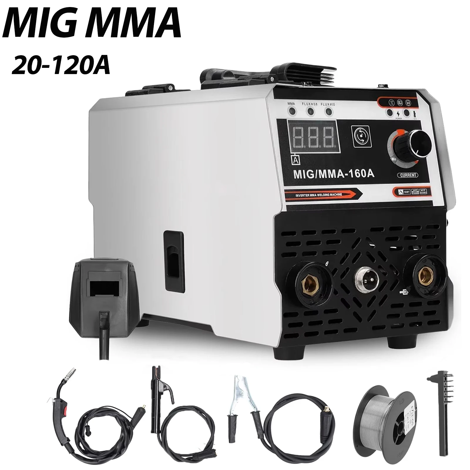 Máquina de Soldar 2 en 1 MIG MMA, Soldador Inverter IGBT DC, Alimentación Automática de Alambre, Soldadura por Contacto, Soldadura por Arco sin Gas