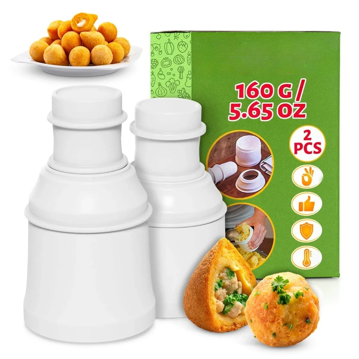 2pcs Round and Pointed Arancini Maker Molds Multifunction  Potato Ball Sushi Maker Tools for Home DIY Rice Ball Press Shaper