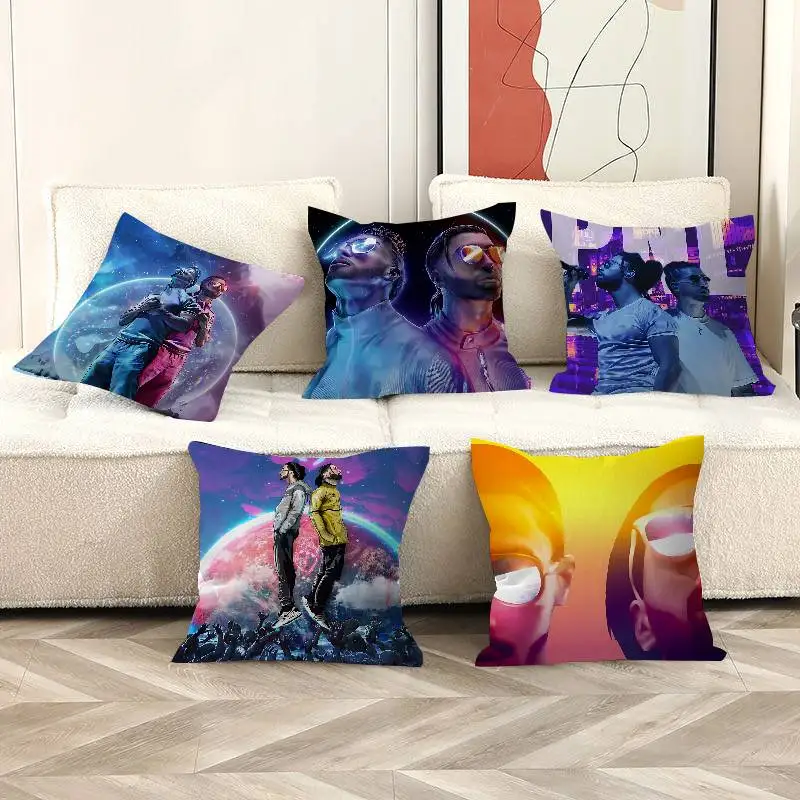 Funda de cojín Popular D-Deux F-Freres P-Pnl, banda de hip-hop, regalos, decoración para el hogar, oficina, dormitorio, sofá, coche, 45x45cm