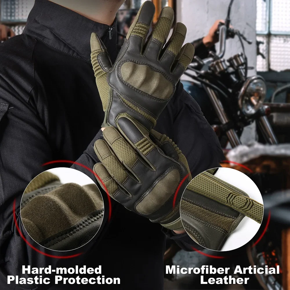 Tactical Full Finger Gloves Touch Screen Airsoft Combat Paintball Shooting Hard Shell Bicycle Driving Cycling Camping Glove Men