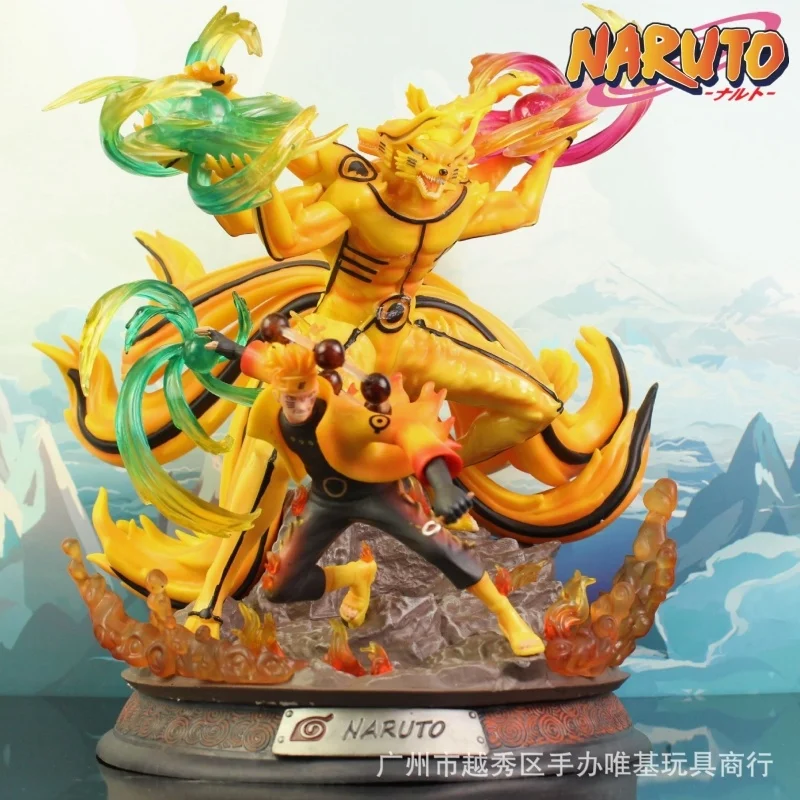 

35cm Naruto Shippuuden Figure Gk Anime Figures Pvc Kurama Bijuu Pvc Figurine With Led Light Statue Collectible Model Gifts Toys