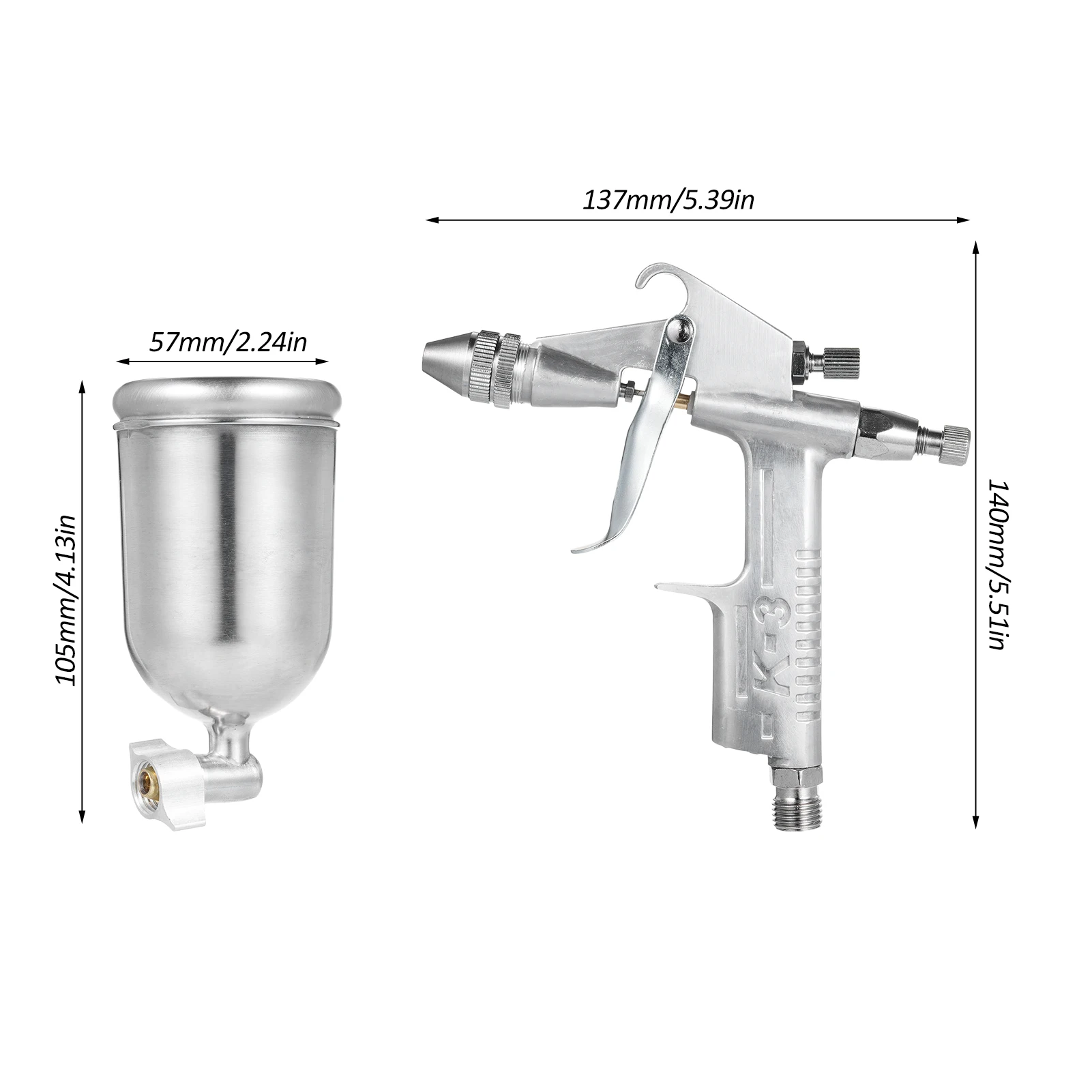 Mesin Semprot Mini Nozzle 0.5mm Kapasitas 150cc Cup Gravity Feed Mesin Semprot Cat Rumah Otomotif Alat Pengecatan Tekanan Rendah